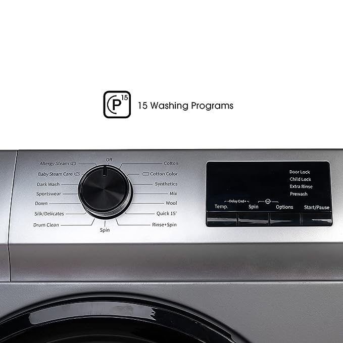 Hisense 6.0 Kg Fully-Automatic Front Loading Washing Machine (WFVB6010MS, Silver, Steam Wash, Built in Heater), Silver(OPEN BOX) Hisense 6.0 Kg Fully-Automatic Front Loading Washing Machine (WFVB6010MS, Silver, Steam Wash, Built in Heater), Silver(OPEN BOX)